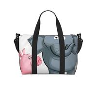 Elephant and Piggie Print Travel Duffel Bag, Lightweight Water-Resistant Weekender Spacious Gym & Travel Bag for Men, Women & Teens
