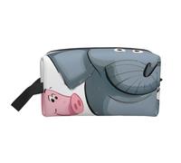 Elephant and Piggie Printed Cosmetic Case with Handle, Lightweight Compact Storage for Makeup, Toiletries & Gadgets, Make up Organiser for Travel, School, Work
