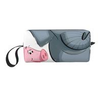 Elephant and Piggie Printed Makeup Bag with Handle, Lightweight Portable Cosmetic Organiser for Travel, Gym & Daily Use â€“ Gift for Women Girls