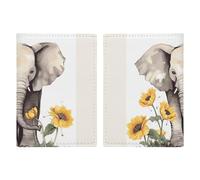 Elephant And Sunflower Passport Holder, ID Card Protector Case Passport Holder with Slot Passports Travel Wallet Document Cover for Women And Men