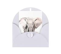 Elephant and Sunflower Patterned White holiday cards, thank you cards for anniversaries and birthdays
