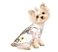 Elephant and Sunflower print Dog Shirts for Small Dogs Stretchy T-Shirts Lightweight Tank Top Sleeveless Striped Vest
