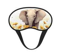 Elephant and Sunflower Sleep Mask for Side Sleeper, Blackout Sleeping Eye Mask, Soft Breathable Eye Cover for Women Men Travel Eyeshade, Relaxing Zero Pressure Night Blindfold
