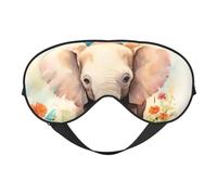 Elephant and Sunflower Sleep Mask for Women & Men - Double-Sided Eye Mask with Adjustable Strap, Soft Silky Feel, Light-Blocking & Breathable for Travel, Nap, Shift Work, Yoga