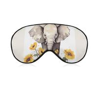Elephant and Sunflower Sleep Mask for Women Men Side Sleeper Eye Cover with Adjustable Strap Soft Breathable Blackout Mask Slip-Free Deep Sleeping Travel Essentials
