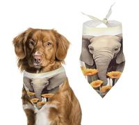 Elephant and Sunflower Spring Summer Dog Bandanas Soft, Dog Scarf Washable Triangle, Pet Bandana Cute Outdoor Accessories for Small Dogs Cat Pet