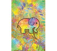 Elephant and Tropical Leaves Notebook Gold Cover: Beautiful Colourful Elephant and Tropical Leaves Design Notebook Journal. 120 blank pages with elephant design at the bottom of each page.