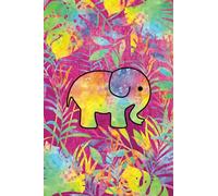 Elephant and Tropical Leaves Notebook Pink Cover: Beautiful Colourful Elephant and Tropical Leaves Design Notebook Journal. 120 blank pages with elephant design at the bottom of each page.