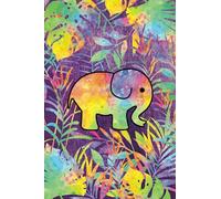 Elephant and Tropical Leaves Notebook Purple Cover: Beautiful Colourful Elephant and Tropical Leaves Design Notebook Journal. 120 blank pages with elephant design at the bottom of each page.