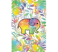 Elephant and Tropical Leaves Notebook White Cover: Beautiful Colourful Elephant and Tropical Leaves Design Notebook Journal. 120 blank pages with elephant design at the bottom of each page.