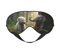 Elephant and White Rabbit Eye Mask for Sleeping, Sleep Mask, Blocks Light Perfect for Women and Men, Soft and Comfortable Blindfold for Travel
