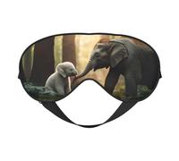 Elephant and White Rabbit Eye Mask for Sleeping, Sleeping Mask Blocking Out Light Perfectly for Women and Men, Soft and Comfortable Blindfold for Travelling