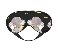 Elephant and White Rabbit Eye Mask Sleep Mask for Men & Women Mask for Sleep with Easy Adjustable Strap Night Eye Cover for Travel