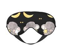 Elephant and White Rabbit Sleep Eye Mas Light Blocking Night Eye Blinder Travel Essential Gifts Women Men Sleep Mask