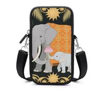 Elephant And Young Elephant Cell Phone Bag with Detachable Strap, Aesthetic Mini Sling Bag Small Crossbody Bag for Phone