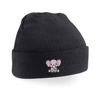 Elephant Animal Beanie Hat for Adults | Embroidered Wildlife Winter Headwear