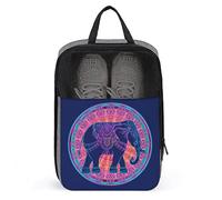 Elephant Animal Bohemian Boho Shoe Bags for Travel Shoe Pouch Waterproof Large Shoes Storage Bag for Men Women, Travel Suitcase Shoe Organizer with Zipper & Mesh for Teens Sport