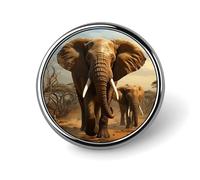 Elephant Animals Button Pin Round Alloy Lapel Pins Badges Novelty Funny Enamel Pins Button Lapel Personalized Pinback Button Badges Cute Brooche Pin for Backpacks Jackets Bags