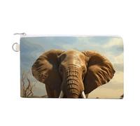 Elephant Animals Coin Purse with Key Ring Cute Change Purse Travel Portable Keychain Wallet with Zipper for Women Men, style, One Size, Floral