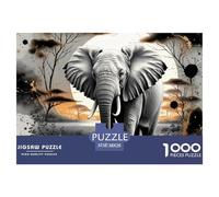 Elephant Art Impossible Hard Difficult 1000 Pieces Adult Jigsaws - Elephant Illusion Educational Game Decompression for Gifts38x26cm/1000pcs