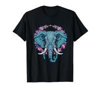 Elephant Art Mandala Floral Boho Art Elephant Lovers T-Shirt