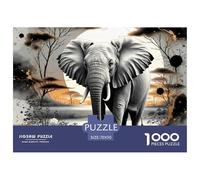Elephant Art Recycled Paper Jigsaw Puzzle 1000 Pc -elephant Illusion Challenging Game Toys Gift for Home Wall Decoration70x50cm/1000pcs