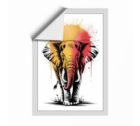 Elephant at Sunrise Modern Unframed Wall Art Print A2 (59.4×42cm), Wall Decor for Living Room, Bedroom, Office & Home, Art Gift