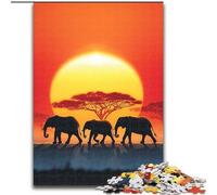 Elephant at Sunset Jigsaw Puzzles for Adults, Educational Stress Relief Toy for Is Ideal As A Gift for The Whole Family 50x75cm