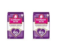Elephant Atta Chakki Gold Chapatti Flour | Atta | Premium Flour | Naan Flour | Roti Flour | Chakki Atta | Chakki Flour | Chaki Flour | Plain Flour | (1.5kg) (Pack of 2)