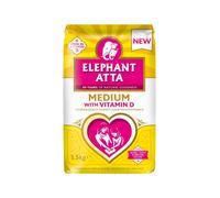 Elephant Atta Medium Atta Flour with Vitamin D 1.5kg - Chapatti, Roti & Naan Flour
