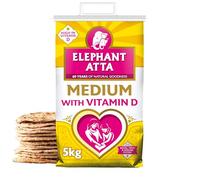 Elephant Atta Medium Atta Flour with Vitamin D 5kg - Chapatti, Roti & Naan Flour