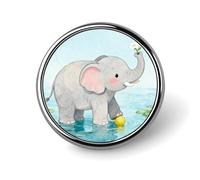 Elephant Badges Pin, Personalized Exquisite Round Badge, 1 Inch Button Pins for Women And Men, Decorative Metal Round Brooch for Clothing, Backpacks, And Hats