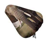 Elephant Bike Seat Cover Waterproof Oxford Fabric, Universal Adjustable Bicycle Saddle Cover with Drawstring Easy Install Protective Rain Dust Covers for Women Men