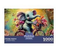 Elephant Biker 1000 Piece Adults Puzzle Kids Age Games Puzzle Game Home Decoration Challenge High Difficulty 38x26cm/1000pcs
