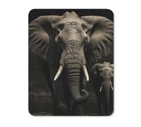 Elephant Black Rubber Mouse Pad