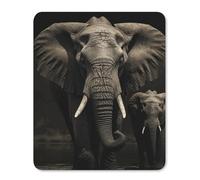 Elephant Black Rubber Mouse Pad