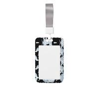 Elephant-Blue Black Print Badge Holder with Breakaway Lanyard,Work Name Tag Breakaway Lanyard Id Card Protector Case