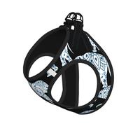 Elephant-Blue Black Print Reflective No Choke Pet Vest Harness,Adjustable Soft Padded Dog Harness With Easy Control Handle