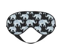 Elephant-Blue Black Print Sleeping Eye Cover Eyeshade for Men Women Plane Travel Nap Night Sleeping
