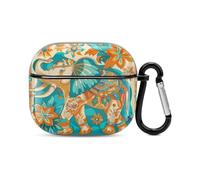 Elephant Boho Mandala Prin Bluetooth Headset Cover Hard Shell Earbuds Case Protective Cover Compatible with Airpods 3