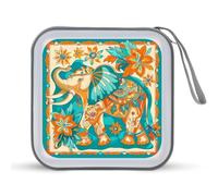 Elephant Boho Mandala Prin CD Case Portable DVD Storage Small CD Holder Organizer for Home Travel