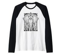 Elephant Bull Geometric Sacred Geometry Raglan Baseball Tee