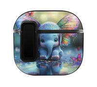 Elephant Butterflies Bluetooth Headphone Case Earphone Protective Cover with Magnets Lock Compatible with Airpods 4