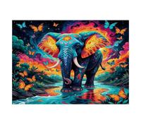 Elephant Butterfly 1000 Pieces Mini Jigsaw Puzzle for Adults
