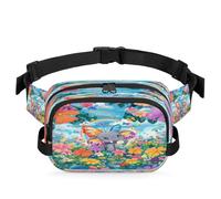 Elephant Butterfly Flower Waist Bag Multifunction Pack for Travel Sport Running Fanny Pack Bumbag Pouch Purse Belt Bag for Women Men Kids Girls Boys