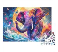 Elephant Butterfly Water Jigsaw Puzzle, 1000 Pcs Indoor Adult Game