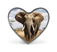 Elephant Button Pin Heart Shape Alloy Lapel Pins Badges Novelty Funny Enamel Pins Personalized Pinback Button Badges Cute Heart Brooche for Jackets Bags