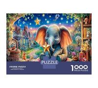 Elephant by Starry Cottage 1000 Pieces Jigsaw Puzzles for Adults Fantasy Pet Educational Games Birthday Gifts for Women And Man Art Colorful DIY Craft Creative Hobby 70x50cm/1000pcs