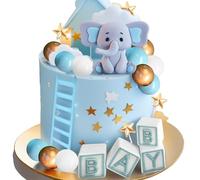 Elephant Cake Topper Balls Decoration Its a Boy Cake Decorations for Baby Boy Birthday Party Gender Reveal Baby Shower Party Supplies