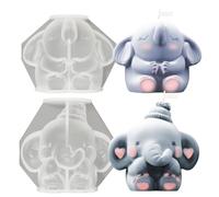 Elephant Candle Molds, 3D Sitting Elephant Silicone Mold for Candle Making, Animal Epoxy Resin Casting for DIY Soap Wax Making Home Decor Craft Gifts